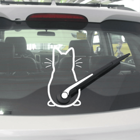 Sticker chat pour essuie-glace