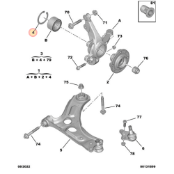 Circlip de roulement de roue Avant Citroën Ami / Opel Rocks-E / Fiat Topolino