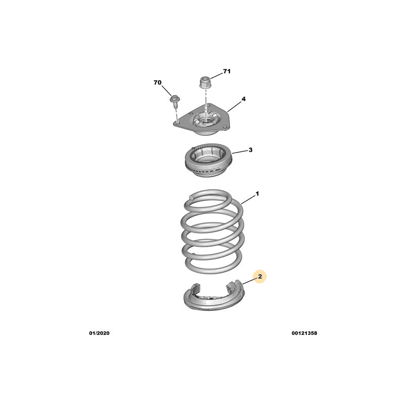 Semelle inférieure de ressort de suspension avant Citroen Ami / Opel Rocks-E / Fiat Topolino