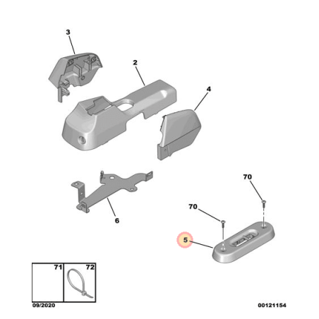 Support d'interrupteur de commande de vitesse CITROËN AMI / Opel Rocks-E
