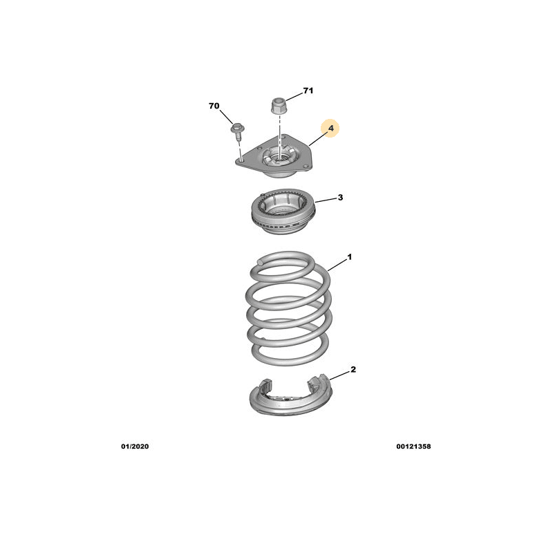 Support supérieur d'amortisseur avant Citroën Ami / Opel Rocks-E / Fiat Topolino