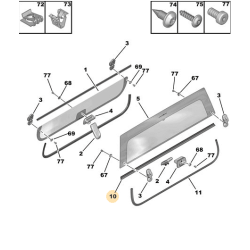 Joint de vitre de porte inférieur Citroen AMI / Opel Rocks-E / Topolino