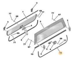 Joint de vitre de porte supérieur Citroen AMI / Opel Rocks-E / Topolino