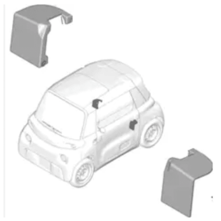Garniture de pied central droit Citroën Ami / Opel Rocks-E / Fiat Topolino