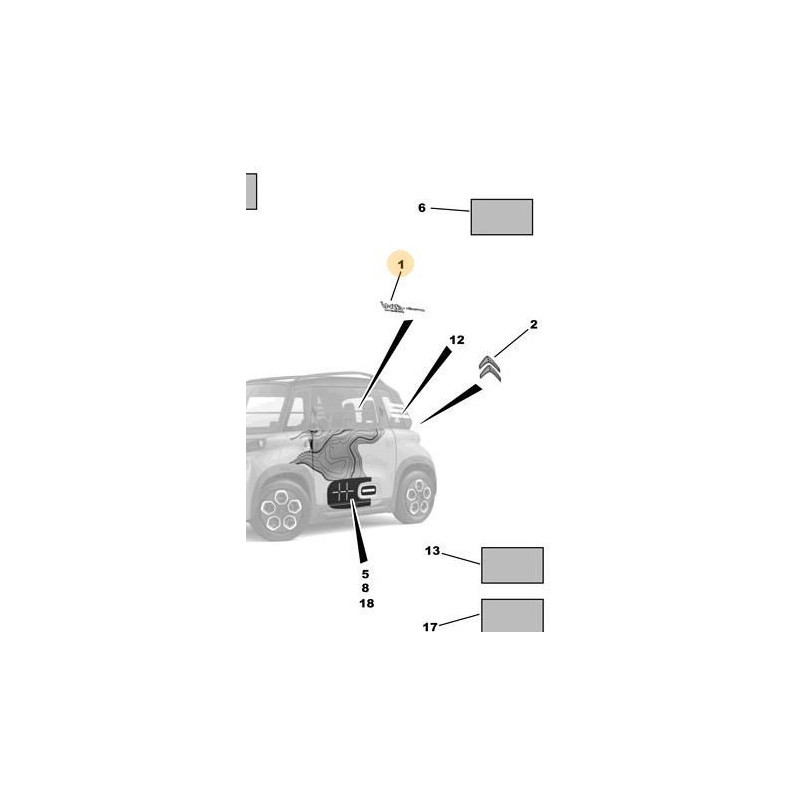Adhésif monogramme Citroën Ami 100% électricité