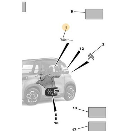 Adhésif monogramme Citroën Ami 100% électricité