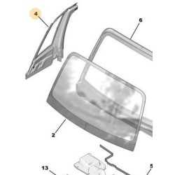 Montant droit baie de pare brise Citroën Ami / Opel Rocks-E / Fiat Topolino
