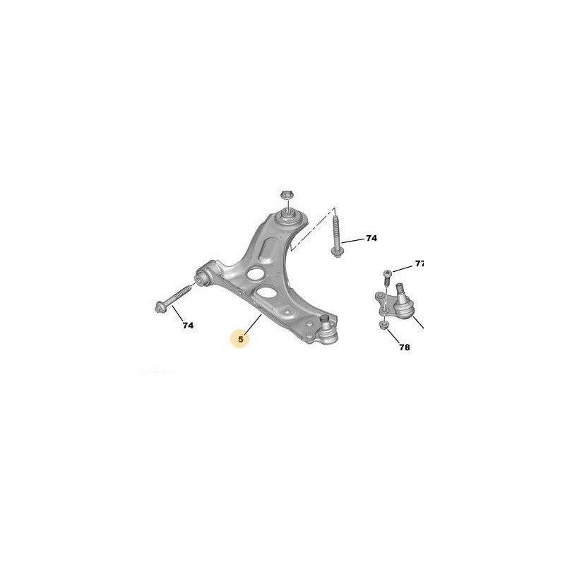 Triangle avant droit pour Citroën Ami et Opel Rocks-E