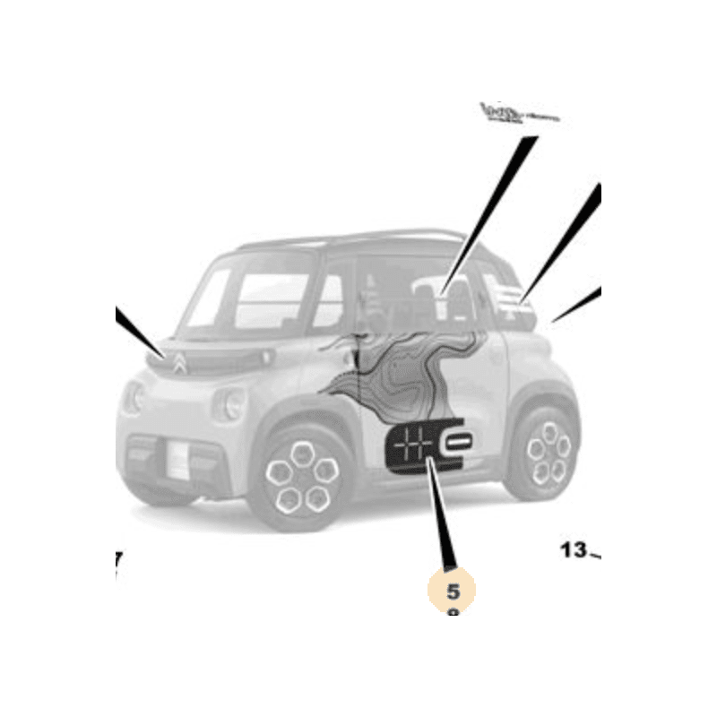Adhésif de porte droite Pack Kaki / Citroën AMI