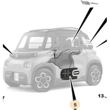 Adhésif de porte droite Pack Kaki / Citroën AMI