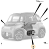 Adhésif de porte droite Pack Kaki / Citroën AMI