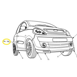 Baguette de porte gauche Microcar MGO1, MGO2