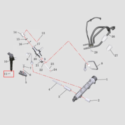 Joint cuivre d'injecteur moteur Lombardini LDW 442, 492 DCI et 480 HDI