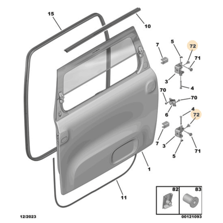 Vis pour verrou de porte Citroen Ami / Opel Rocks-E / Fiat Topolino