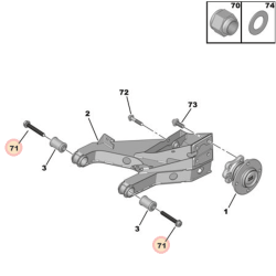 Vis pour bras de suspension Citroen Ami / Opel Rocks-E / Fiat Topolino