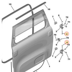 Axe de charnière pour porte battante Citroën Ami / Opel Rocks-E / Fiat Topolino