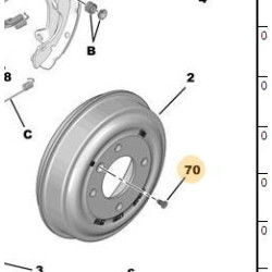 Vis à métaux pour disques et tambour arrière Citroën Ami / Opel Rocks-E / Fiat Topolino