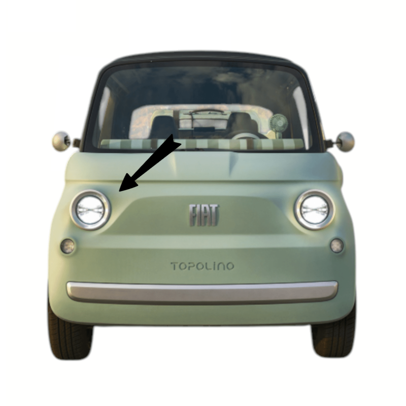 Enjoliveur de phare droit voiture sans permis Fiat Topolino