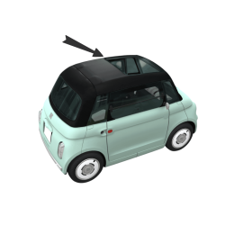 Pavillon de toit découvrable voiture sans permis Fiat Topolino